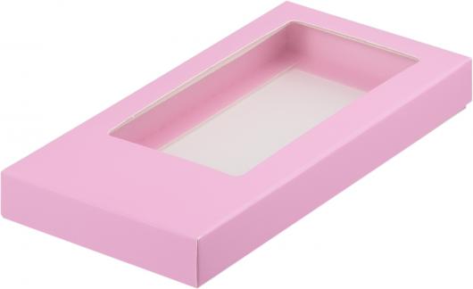 Коробка для шоколадки 18*9*1,7 см розовая матовая