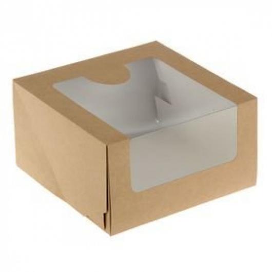 Коробка для чизкейка 18 см*18 см*7 см крафт