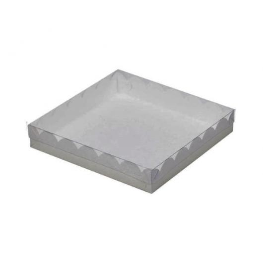 Коробка для пряника 20 см*20 см*3,5 см, белая, прозрачная крышка