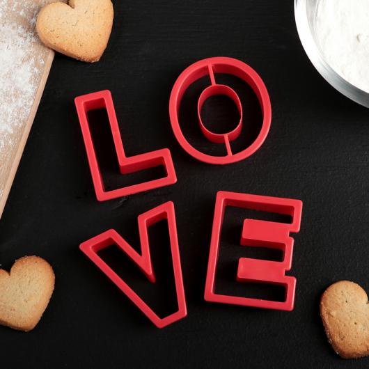Набор форм для печенья «Любовь», 4 шт