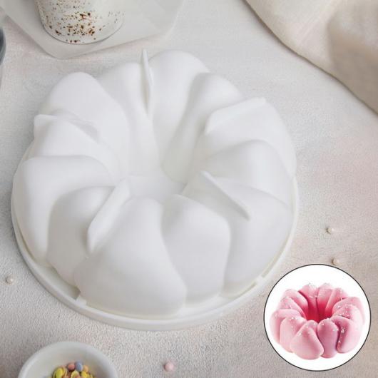 Форма для муссовых десертов и выпечки «Гранатовый браслет», 19,5×19,5×6,9 см, цвет белый