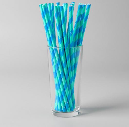 Трубочки для коктейля «Спираль», набор 25 шт., цвет бирюзово-синий