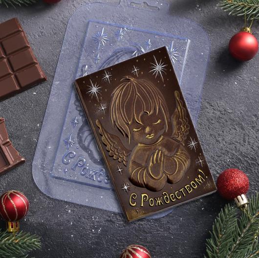 Форма для шоколада «С Рождеством. Ангел», пластик