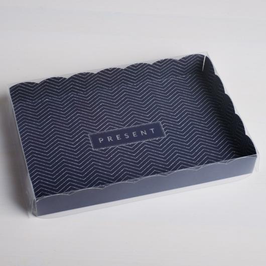 Коробка для кондитерских изделий с PVC-крышкой Present, 22 × 15 × 3 см