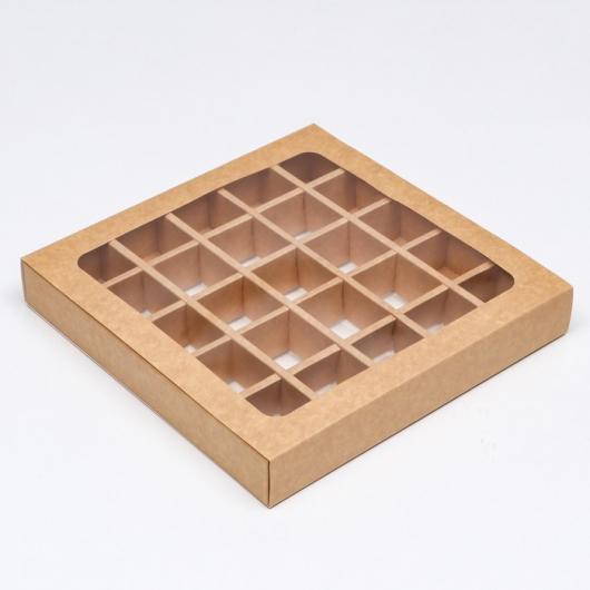 Коробка для конфет КРАФТ  22 х 22 х 3,3 см (25)