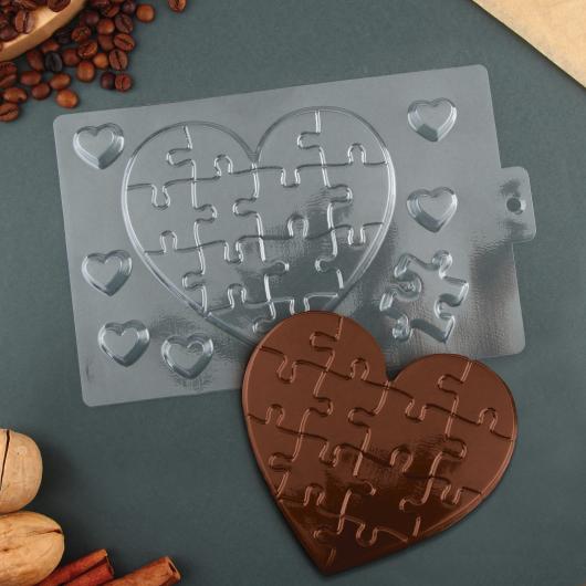 Пластиковая форма для шоколада «Сердце», 21 х 14 см