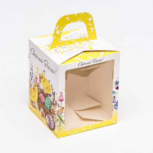 Коробка для кулича «Цыплята», 15 ×15 × 18 см 