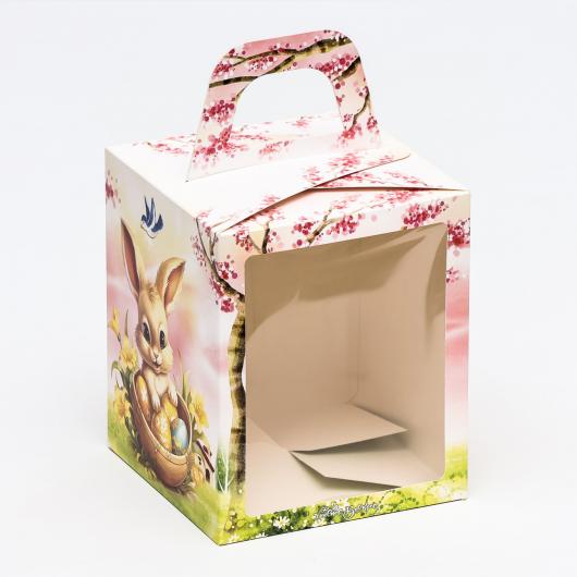 Коробка для кулича «Пасхальная корзина», 15 ×15 × 18 см 