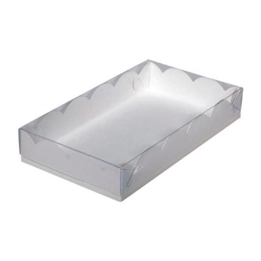 Коробка для пряников  22 см*15 см*3,5 см, белая, прозрачная крышка