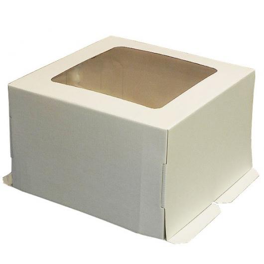 Коробка для торта 30 см*30 см*19 см  с окном (2 категория)