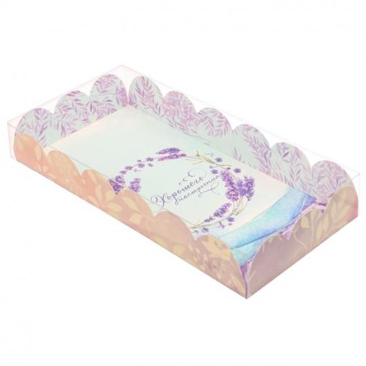 Коробка для кондитерских изделий с PVC крышкой «Хорошего настроения», 10.5 × 21 × 3 см 