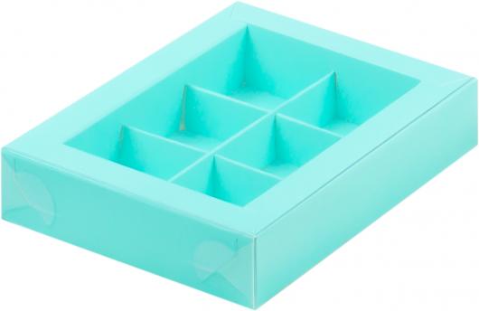 Коробка для конфет тиффани с пластик крышкой 15,5 *11,5 *3 см (6)